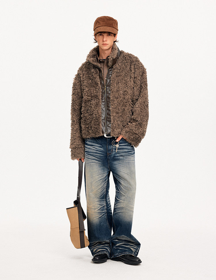 Patchwork Unisex Faux Fur Jacket