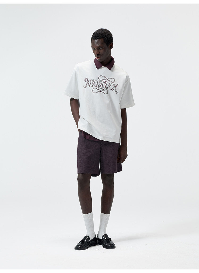 Water-Based Paste Print Crew Neck T-Shirt