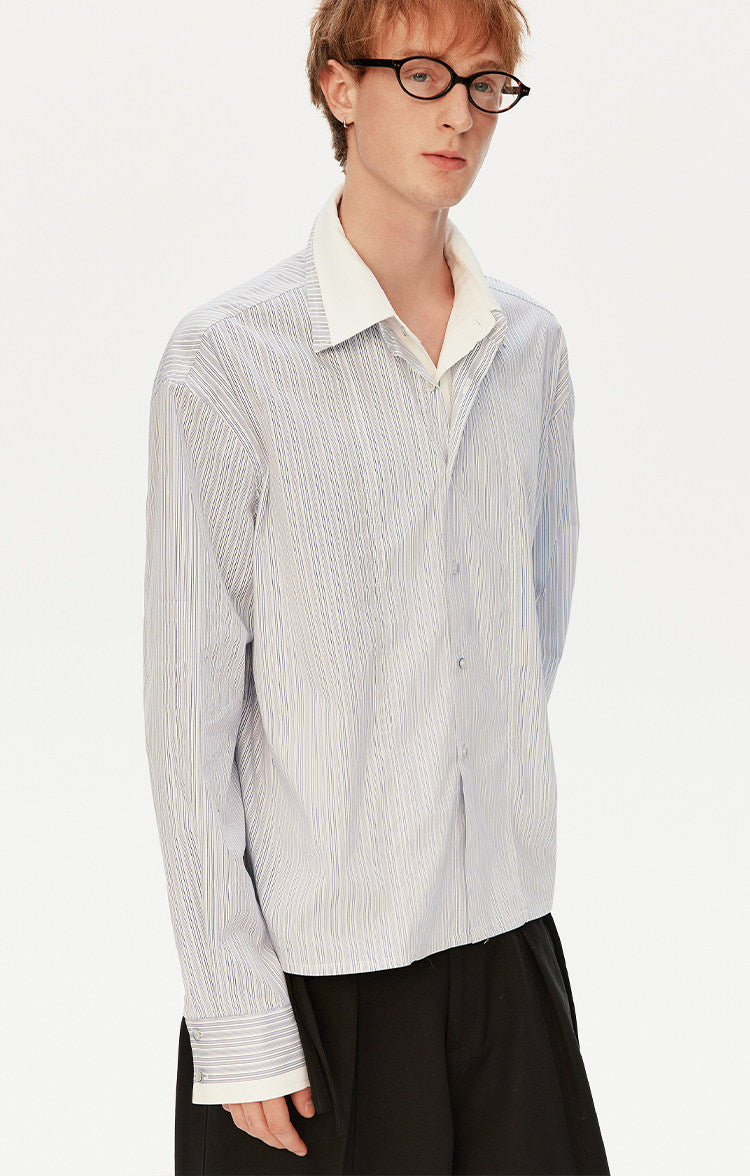 더블 브레스트 스타일 투피스 셔츠