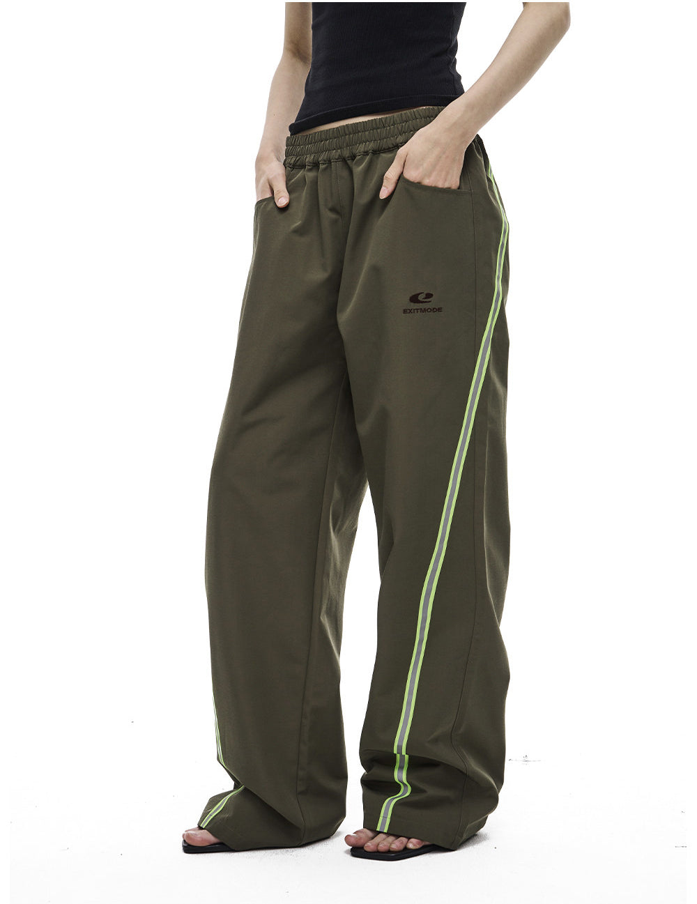 Retro Color-Blocking  Casual Pants