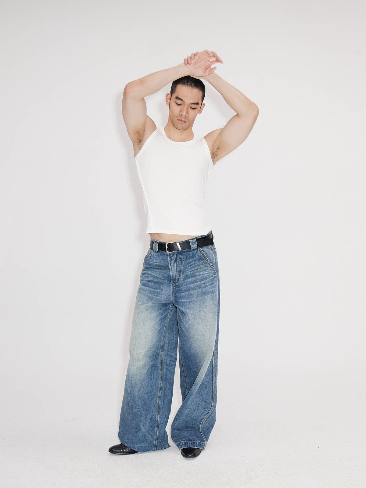 Asymmetrical Flap Jeans