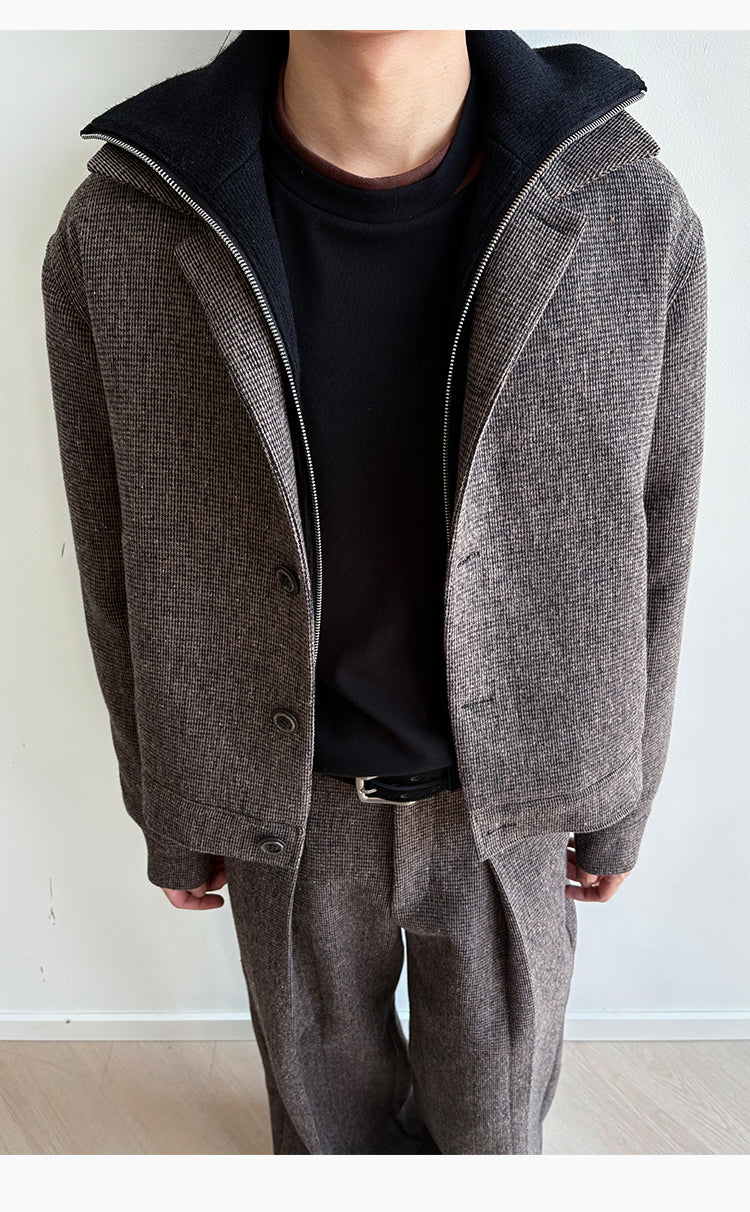 Faux Two-Piece Cotton Jacket