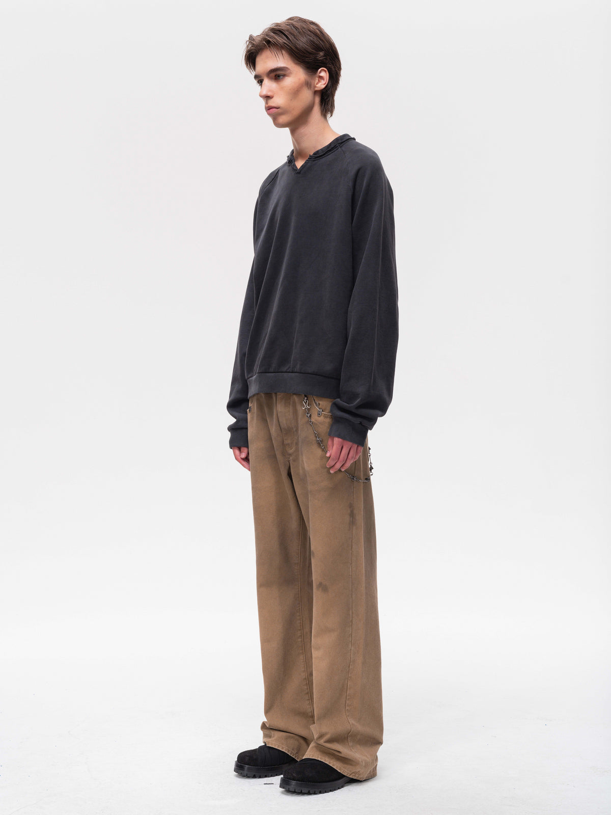 Split-Neck Sweatshirt
