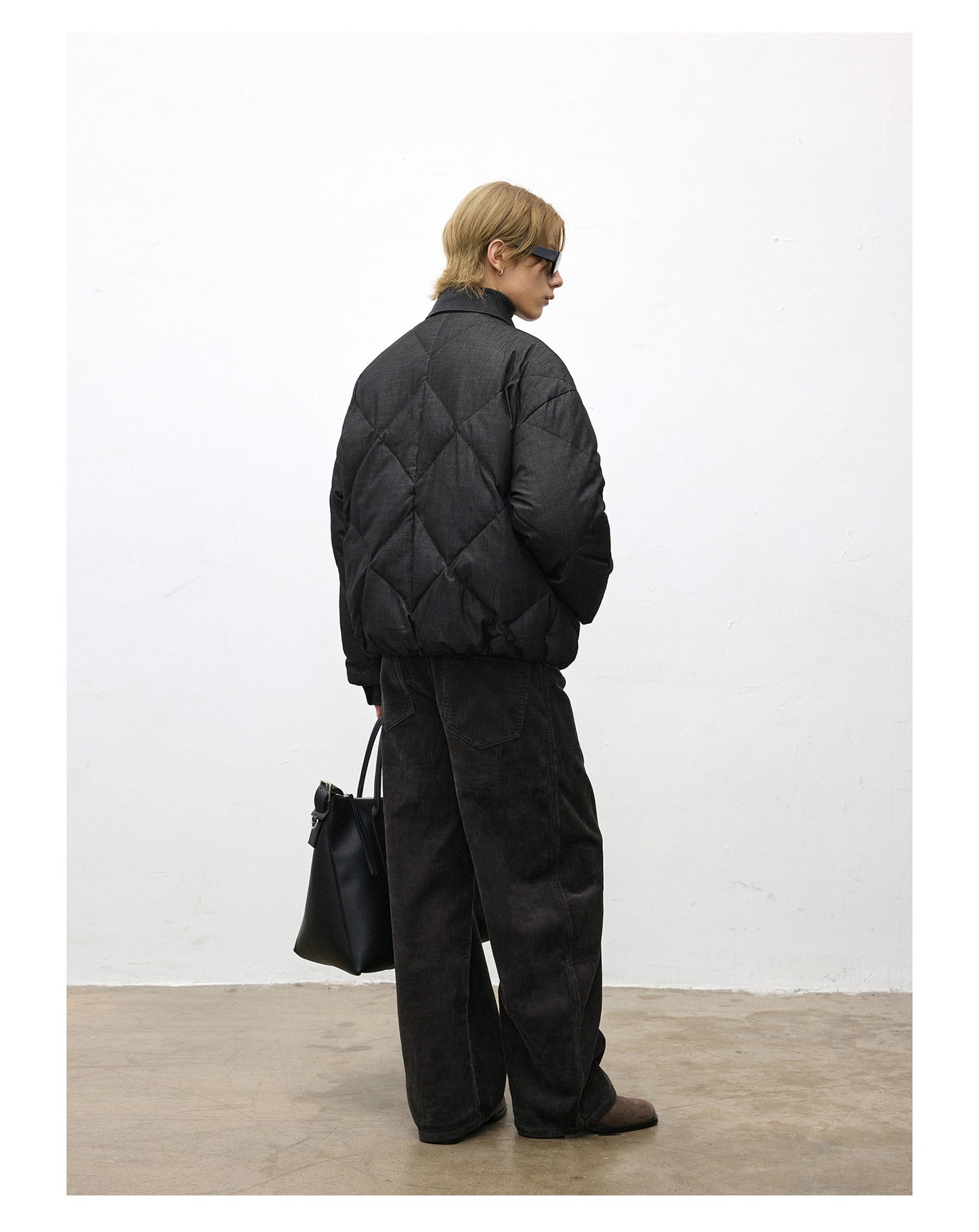 3D Diamond Pattern Down Jacket