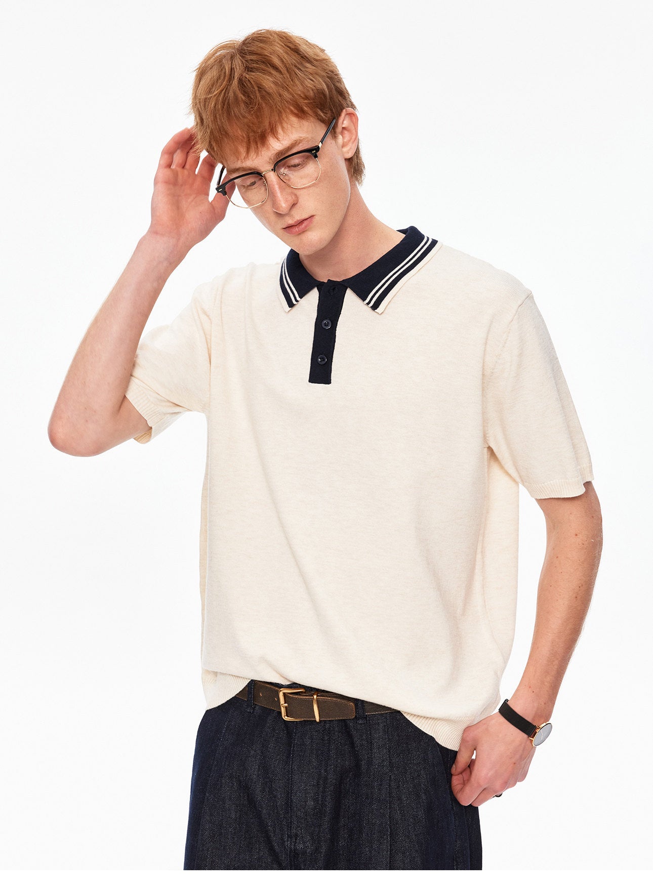 Casual Knit Polo Shirt