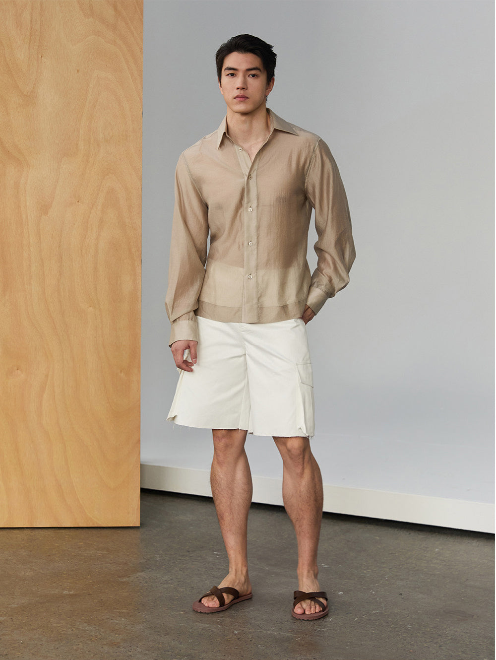 Waist-Shaping Lapel Shirt