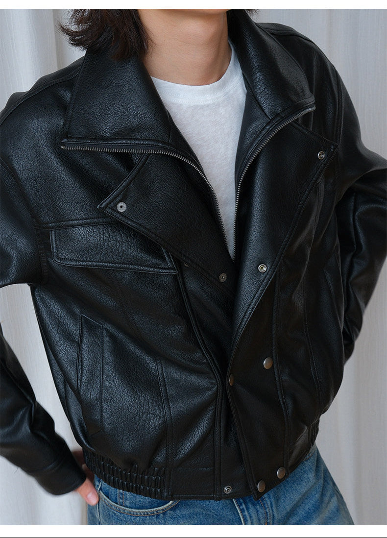 Double Collar Leather Jacket