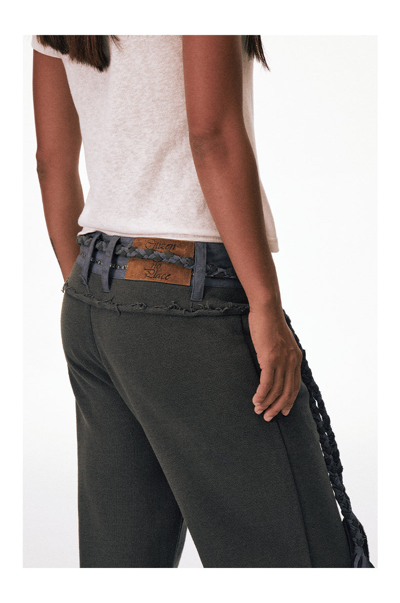 Knit Wide-Leg Casual Pants