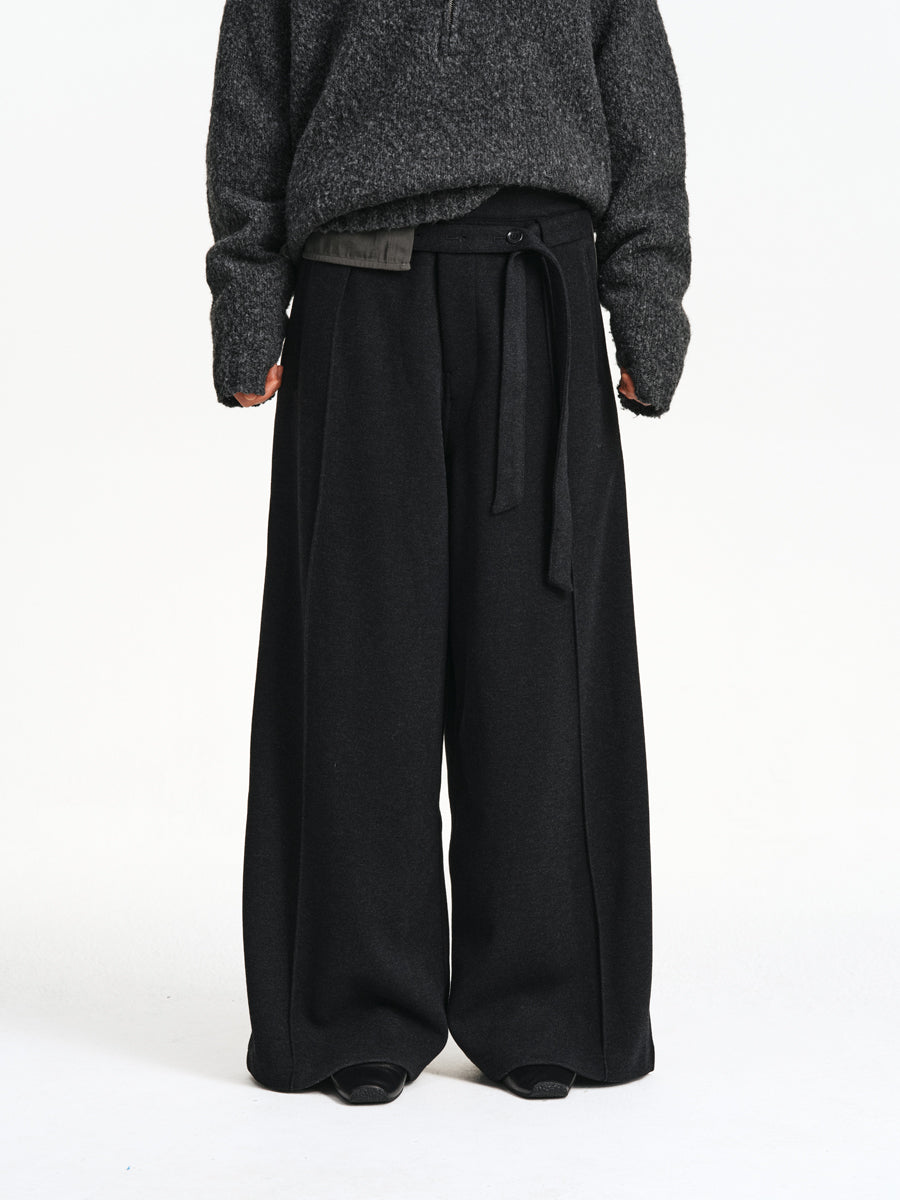 Belted Wide-Leg Pants