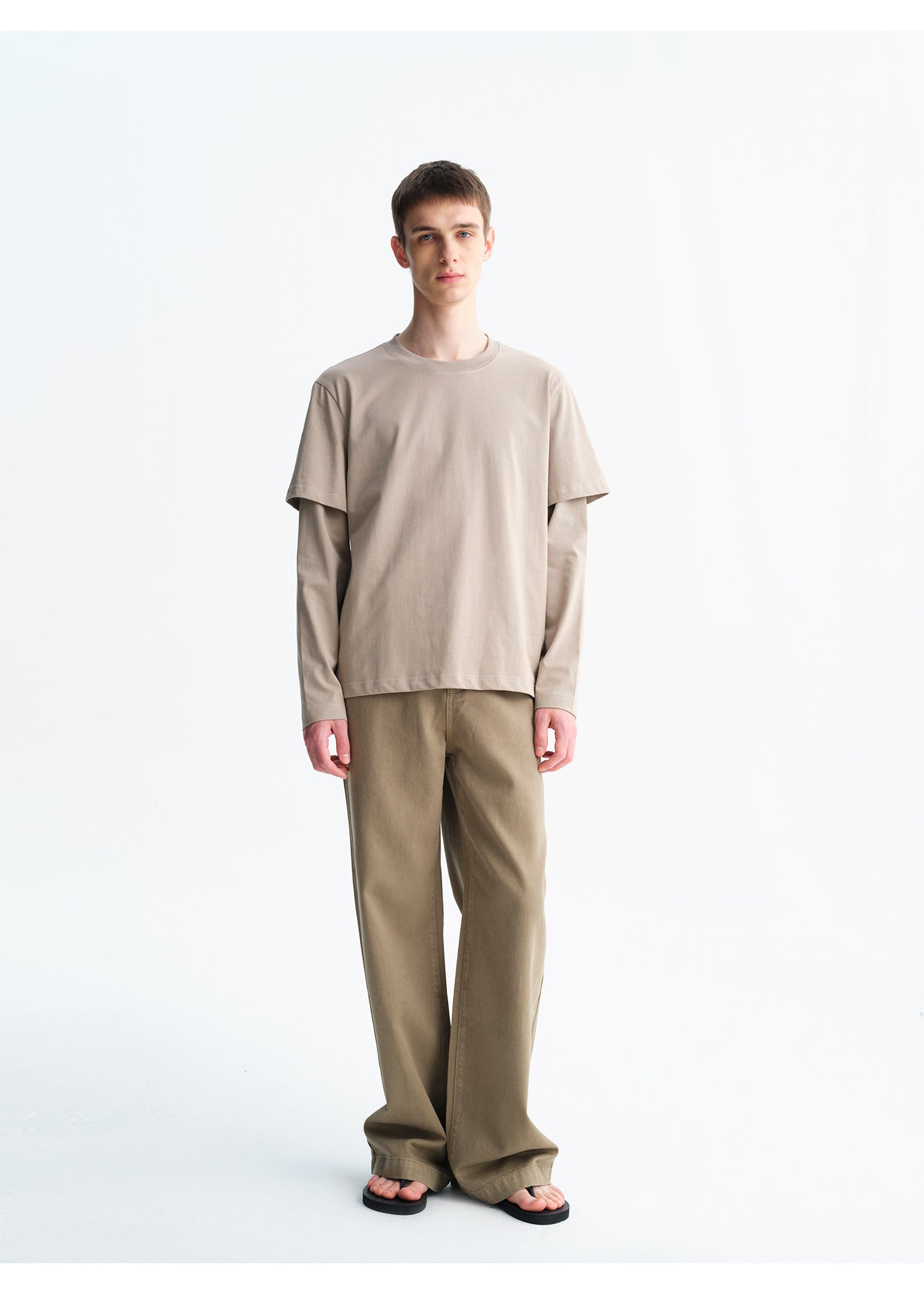 Straight-Leg Casual Denim Pants