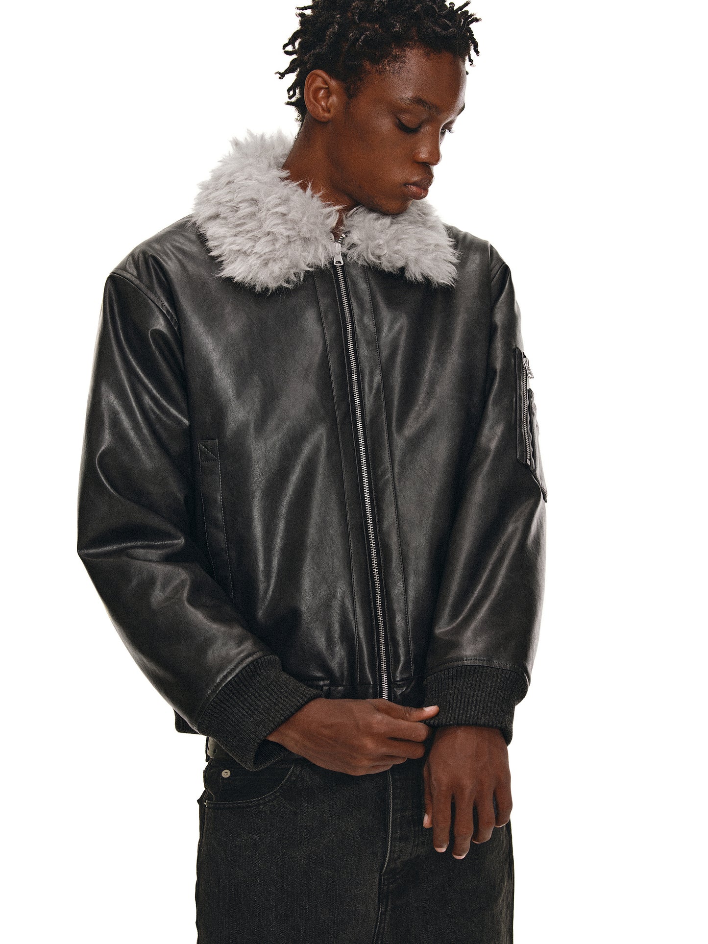 Fur Collar Bomber Jacket