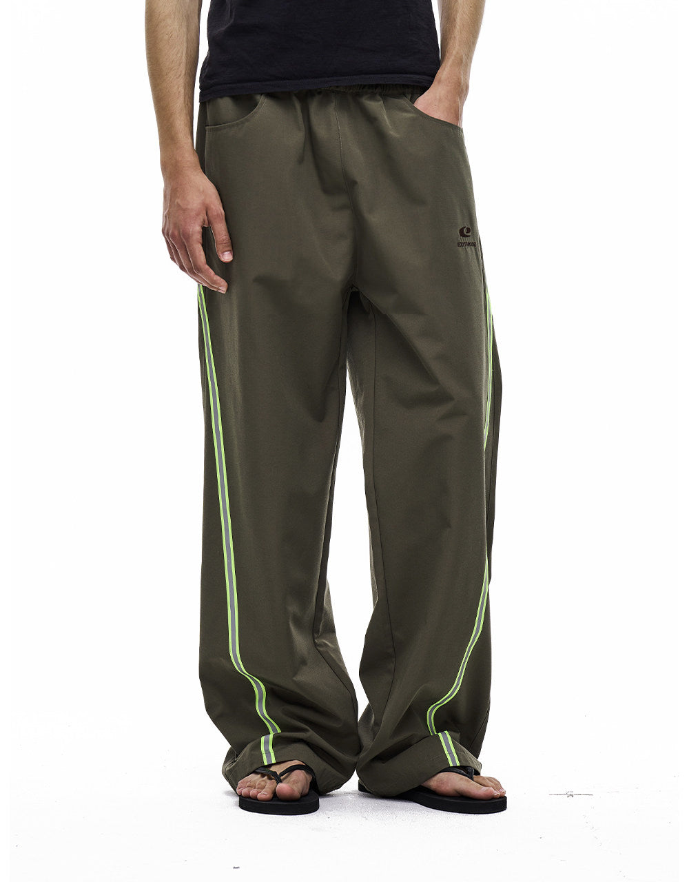 Retro Color-Blocking  Casual Pants