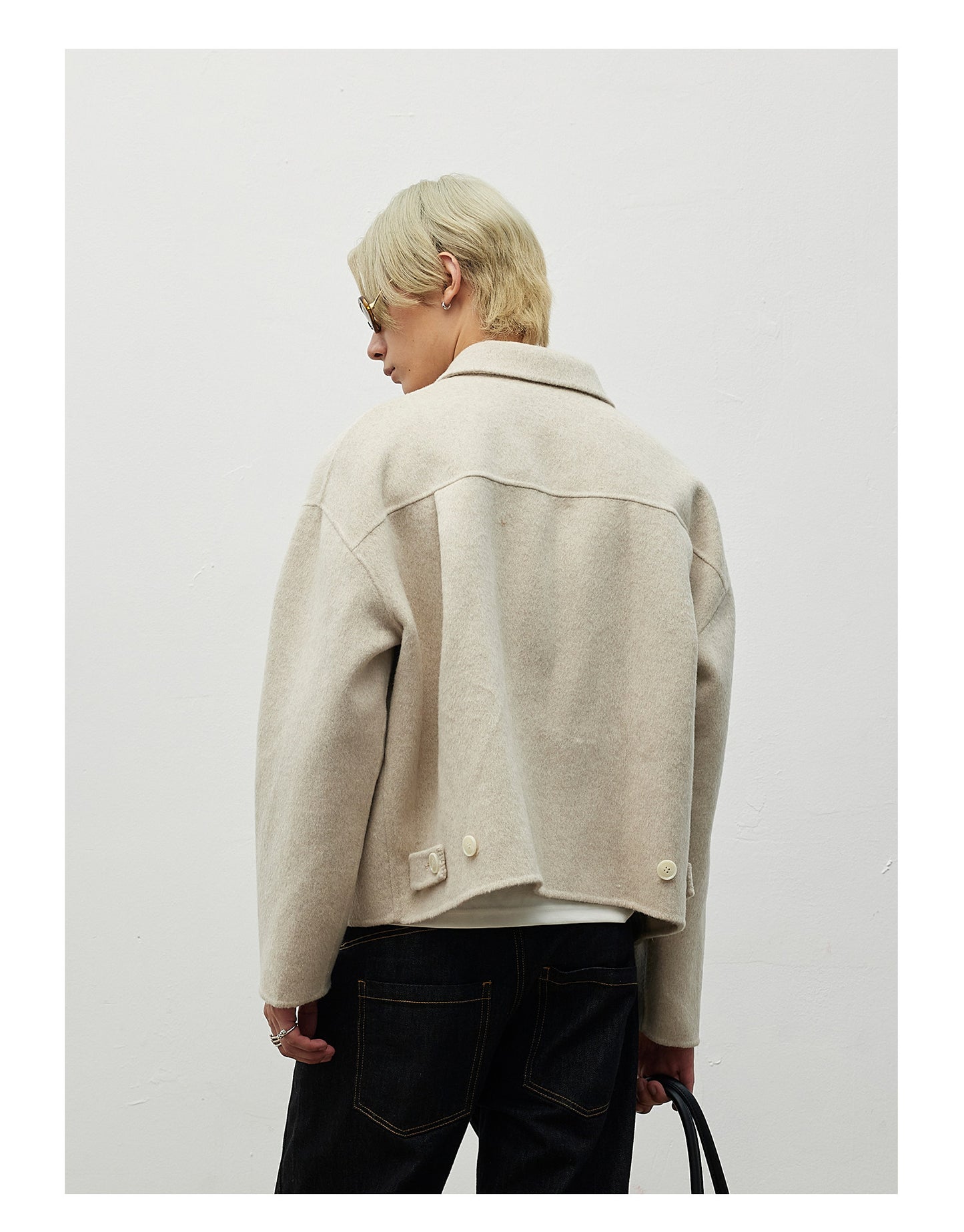 Zip-Up Wool Blend Jacket