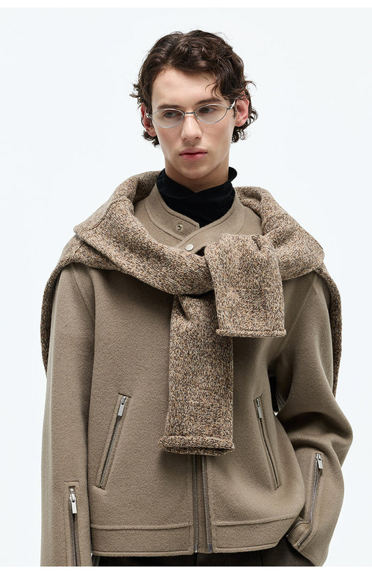 Double-Face Tweed Harrington Jacket