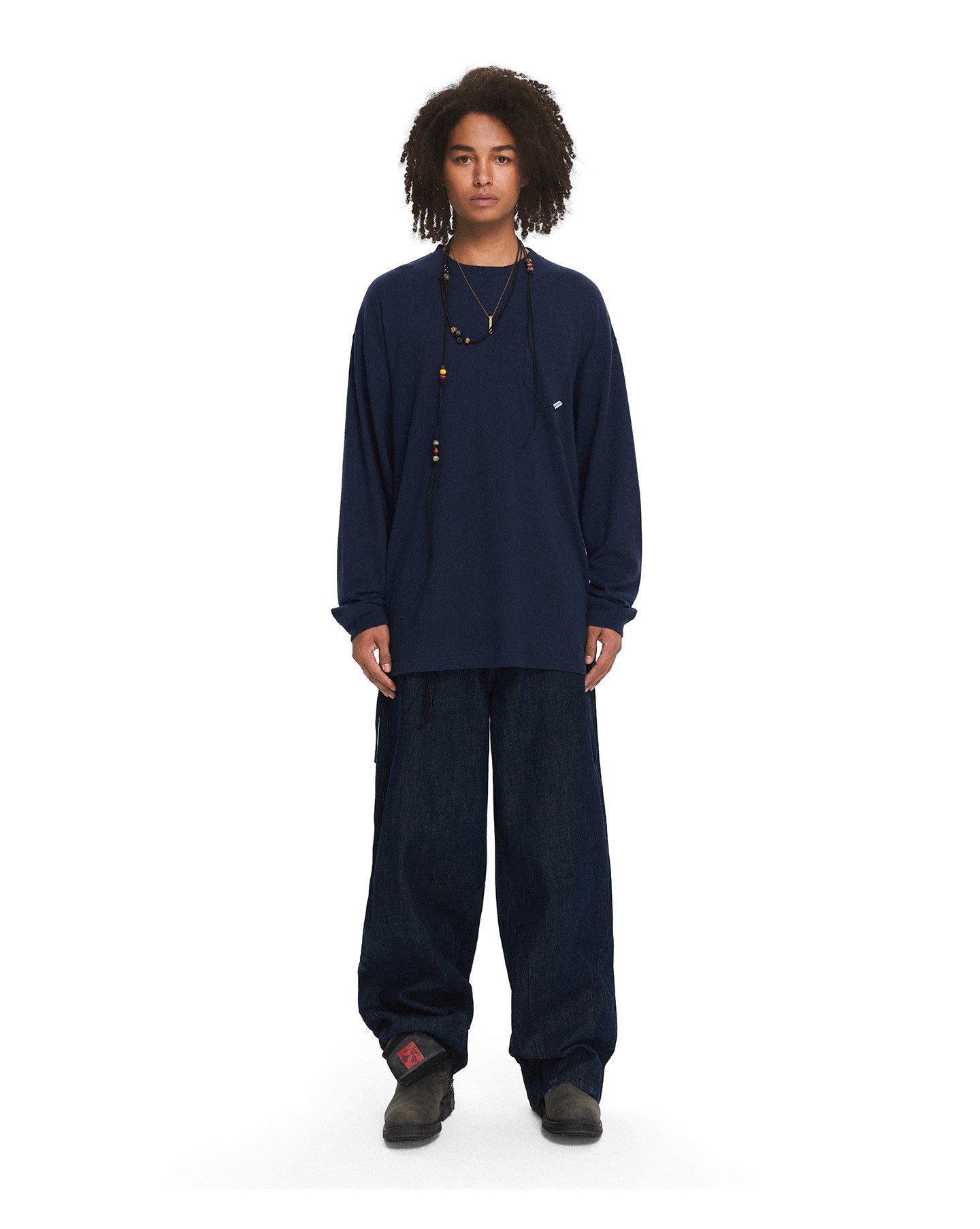 Vintage Dark Blue Raw Denim Pants
