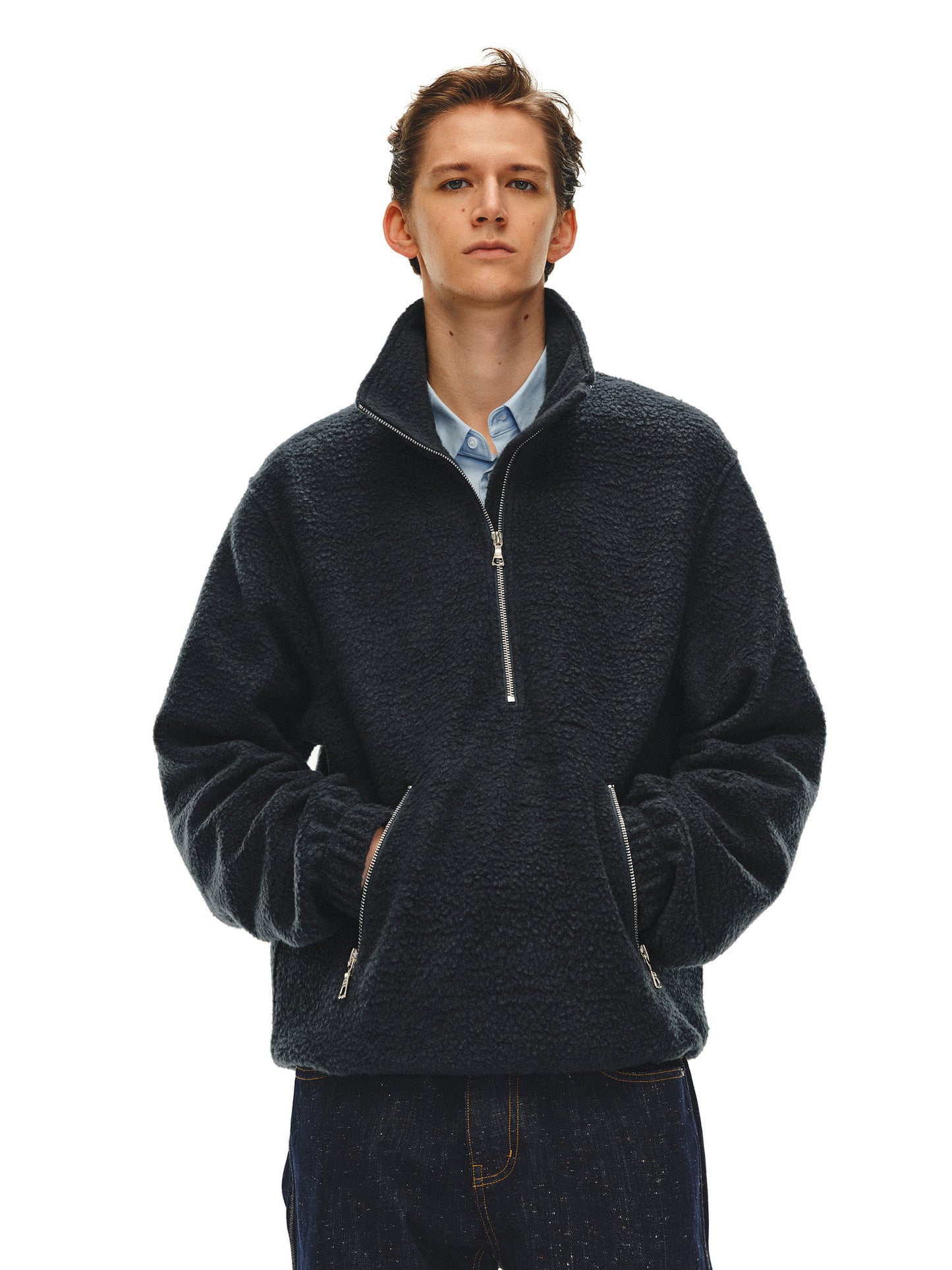 Half-Zip Pullover Wool Shirt