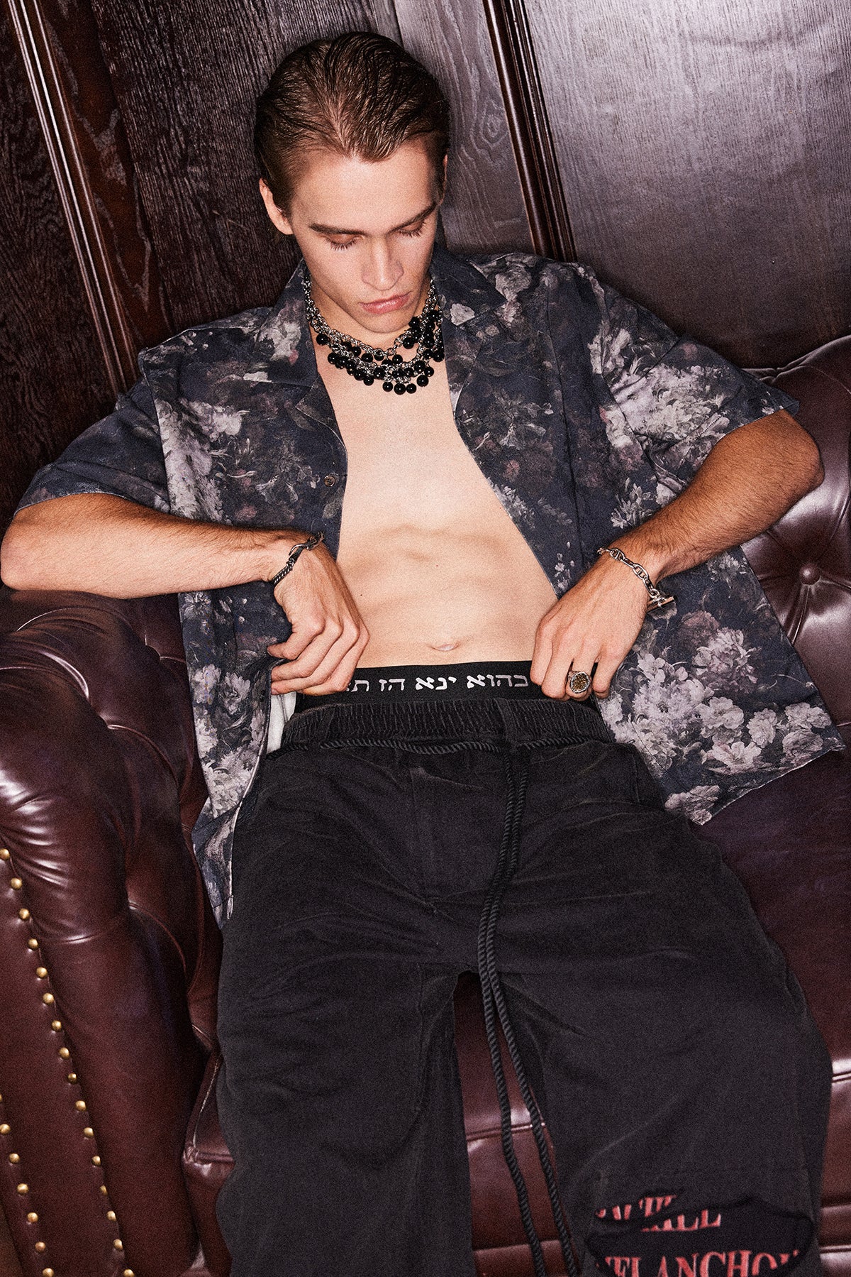 Cotton and linen lapel shirt