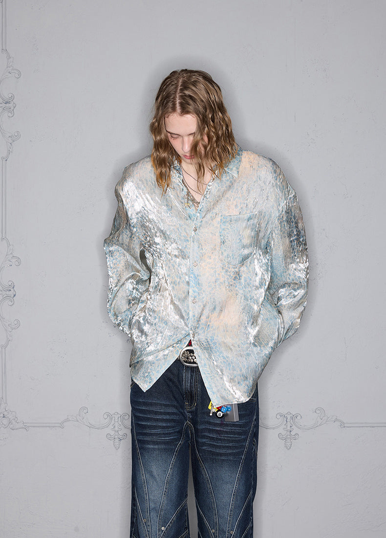 Glossy Leopard Print Shirt