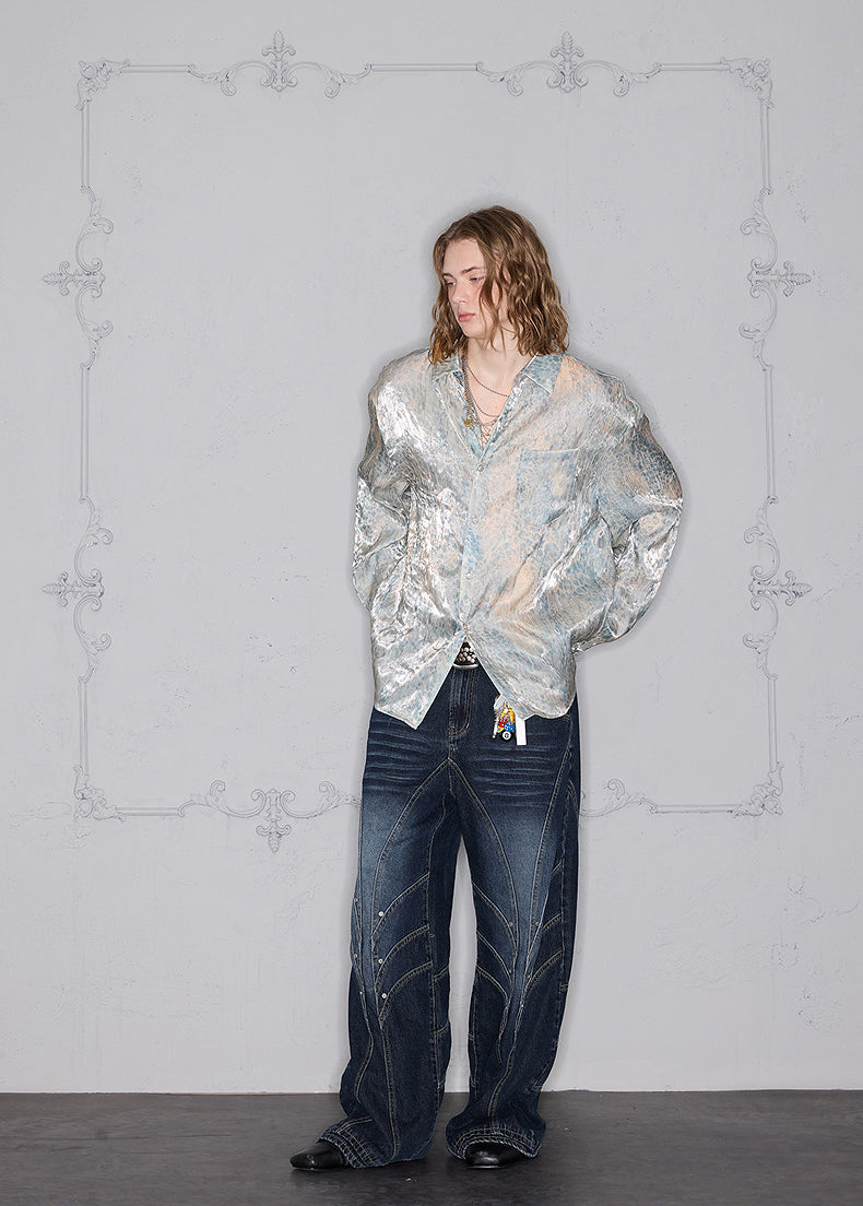 Glossy Leopard Print Shirt