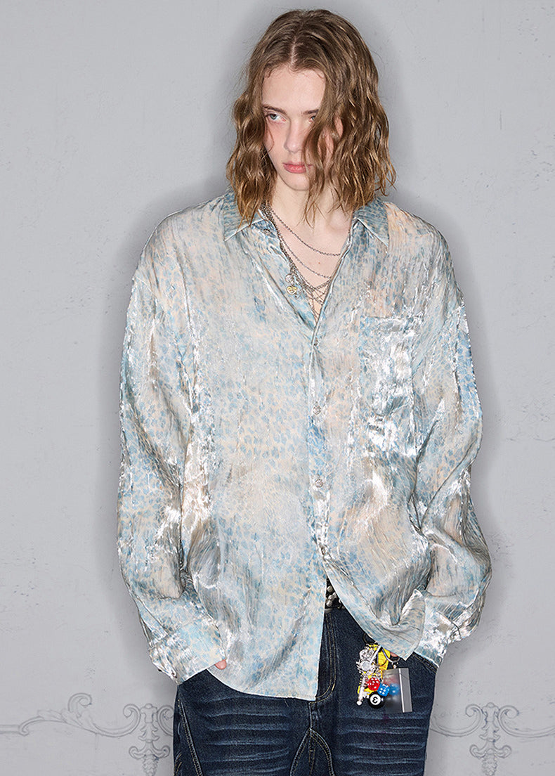 Glossy Leopard Print Shirt