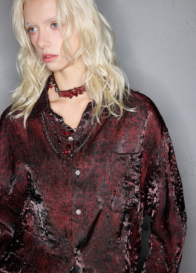 Glossy Leopard Print Shirt