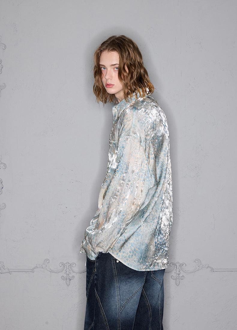 Glossy Leopard Print Shirt