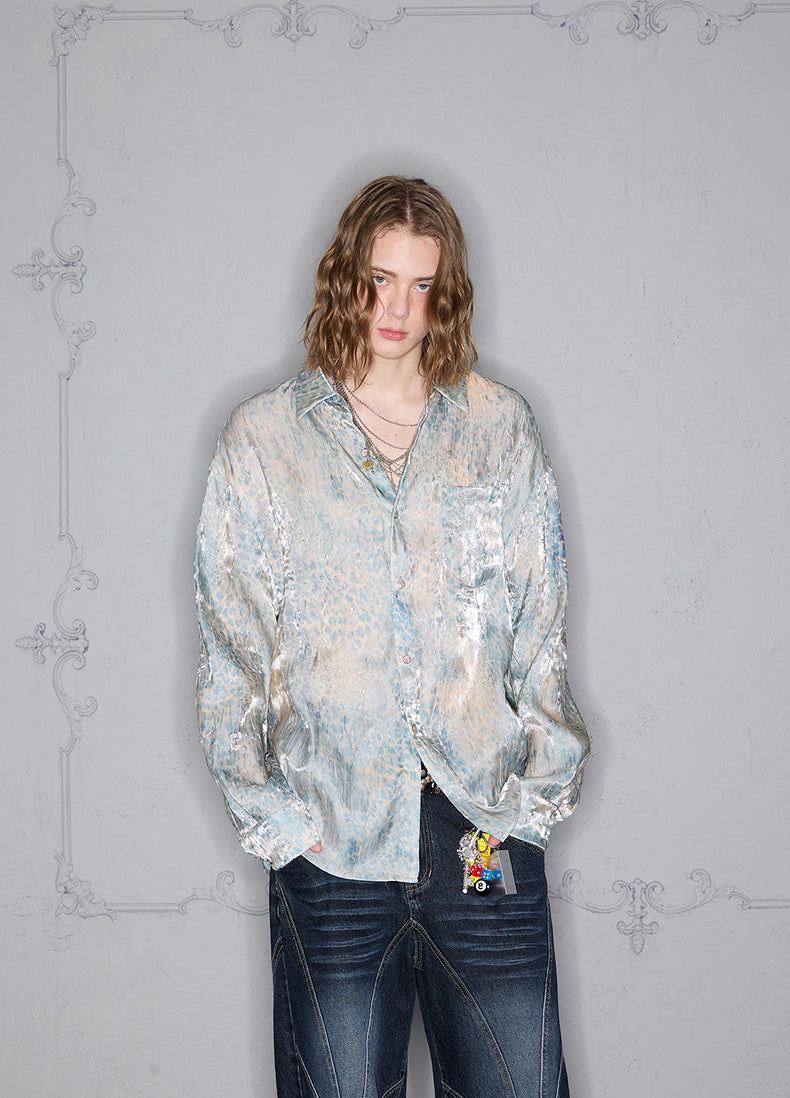 Glossy Leopard Print Shirt
