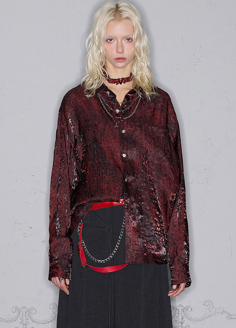 Glossy Leopard Print Shirt