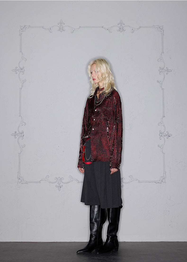 Glossy Leopard Print Shirt