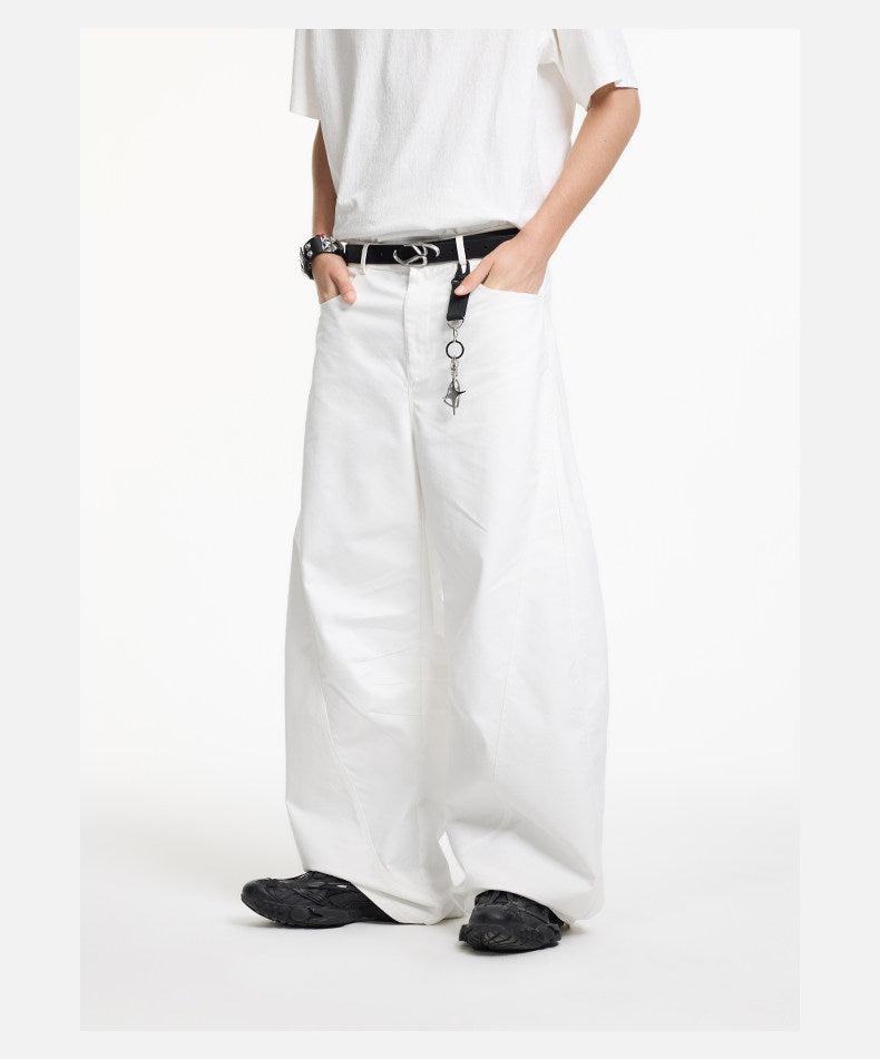 Wrinkle-Resistant Curved-Leg Casual Pants