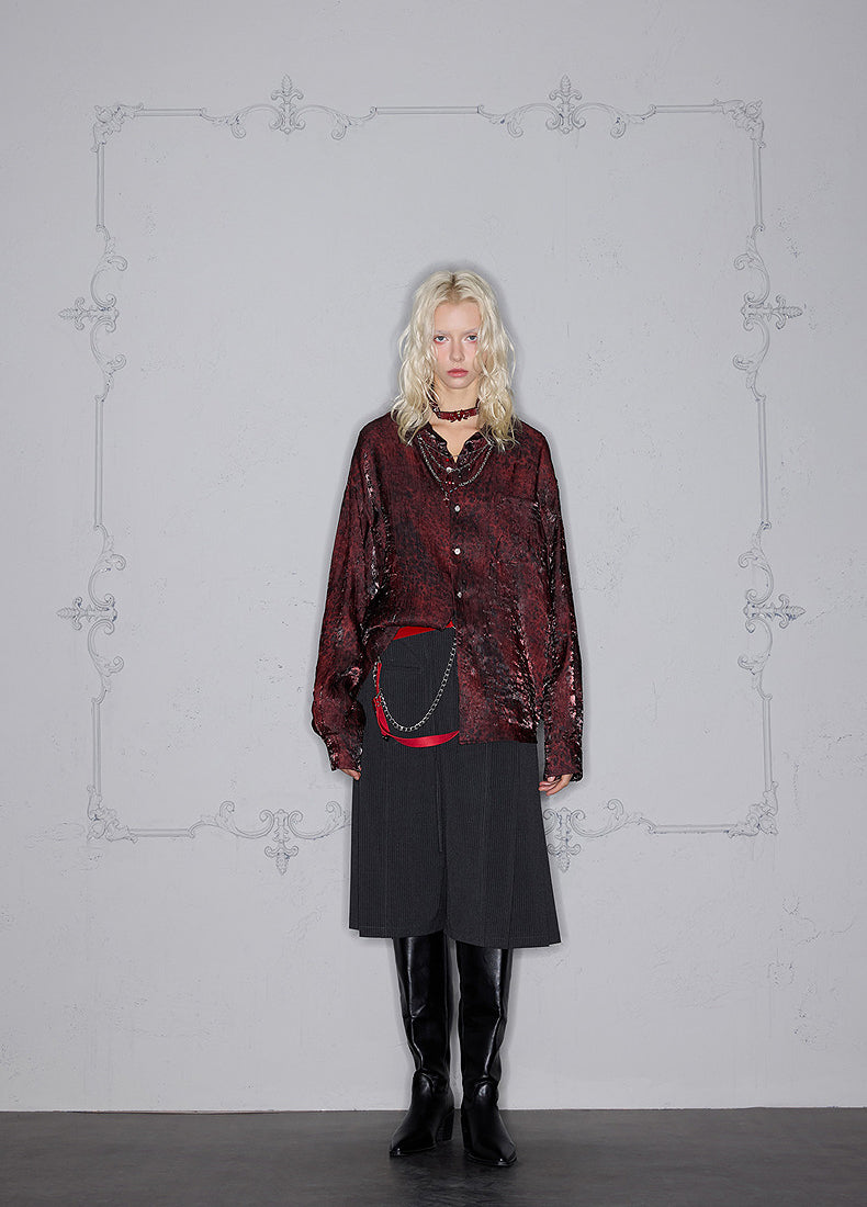 Glossy Leopard Print Shirt