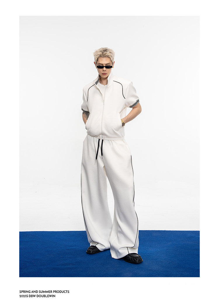 Air Layer Contrast Silhouette Jacket Set