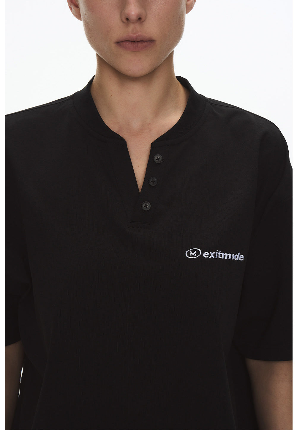 Drawstring V-neck T-shirt