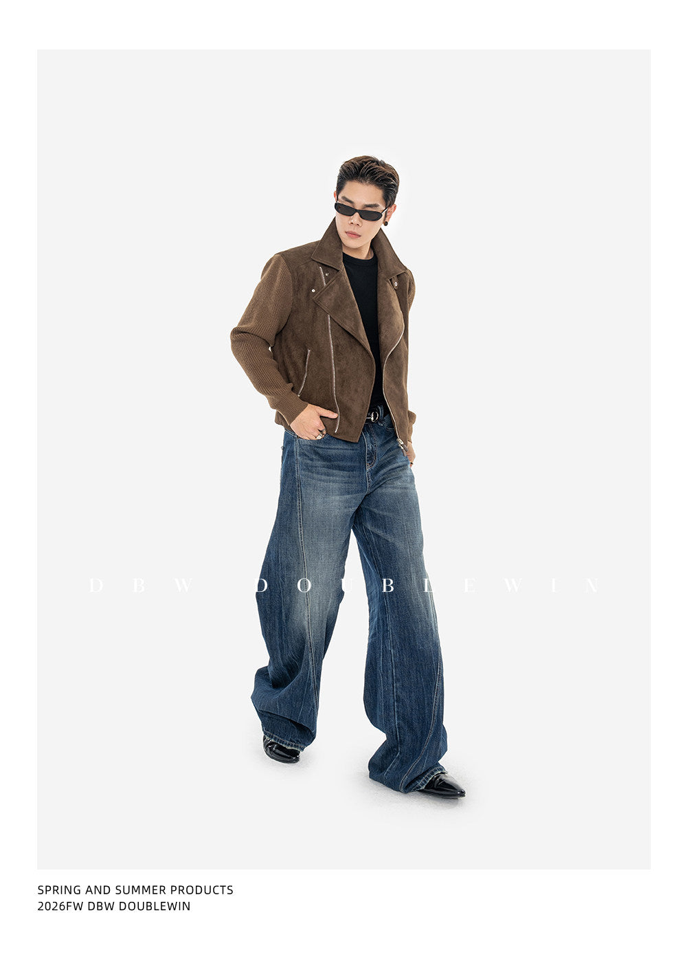 Rider Jacket with Diagonal Placket