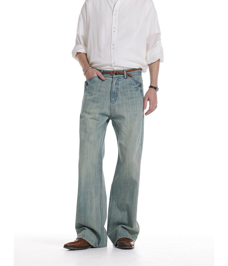 Whisker-Washed Denim Pants