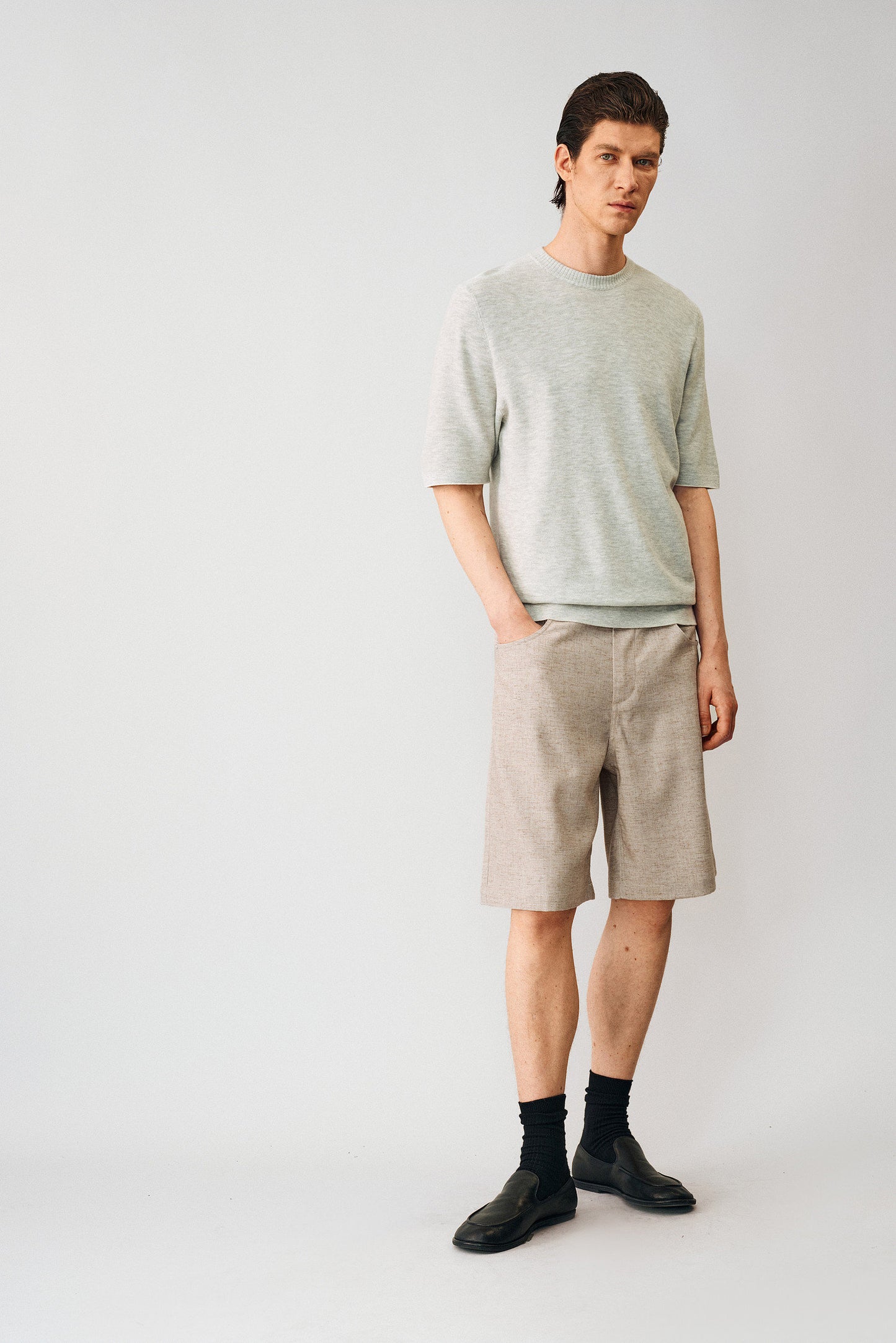 Linen-blend Casual Shorts