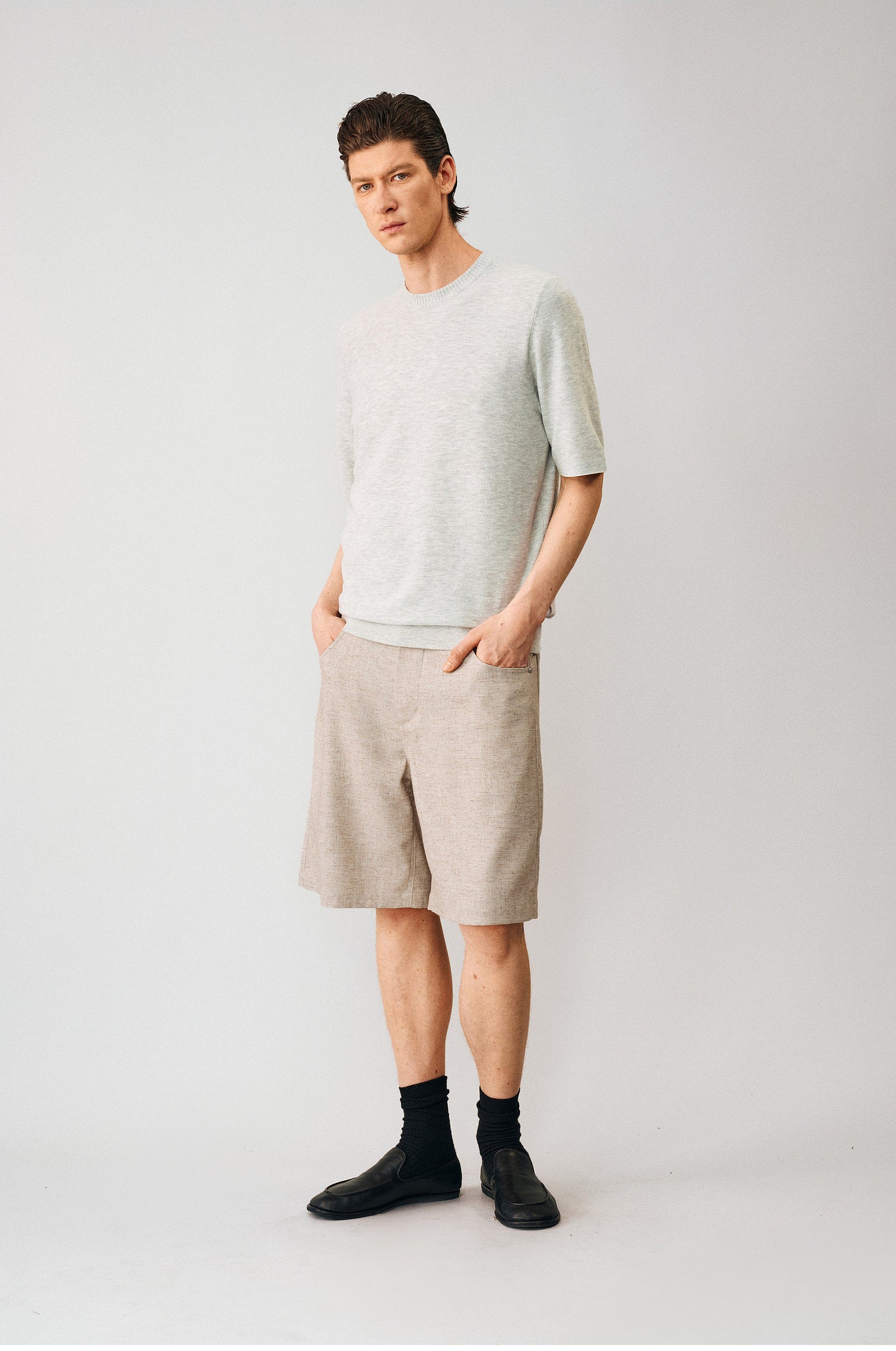 Linen-blend Casual Shorts
