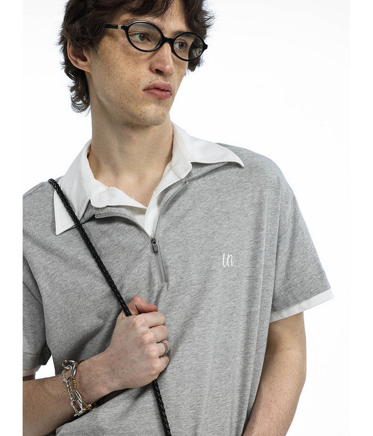 Faux Two-Piece Polo Shirt
