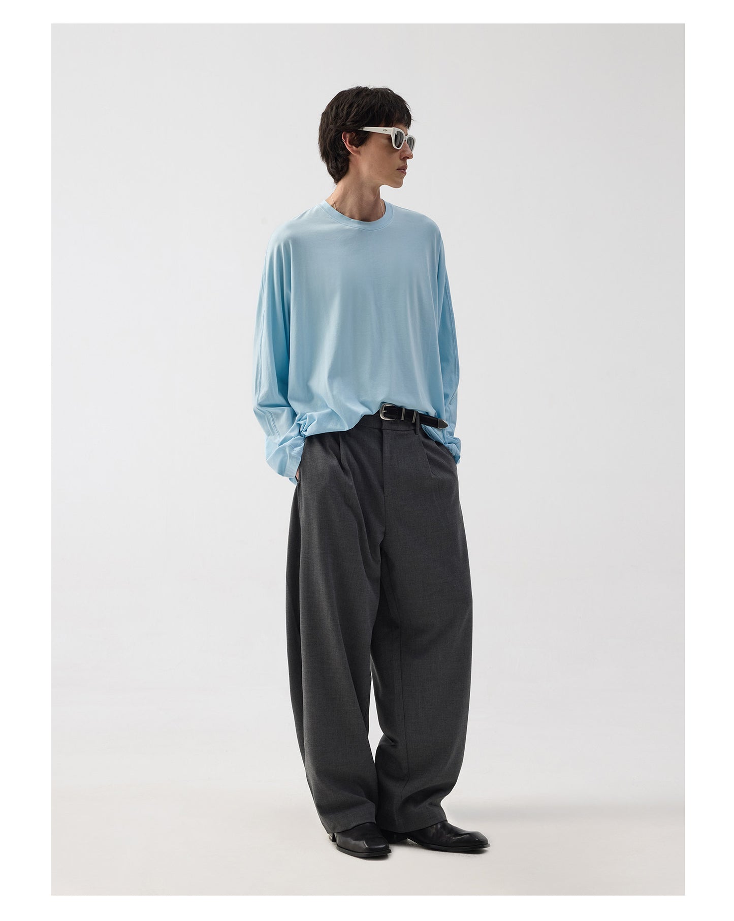 Side-Stitched Pleated Casual Pants