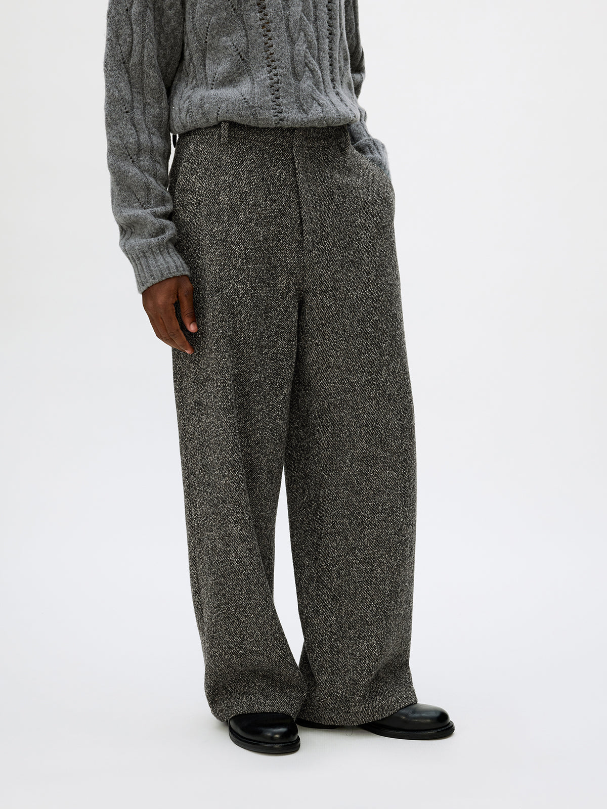 Tweed Loose Casual Pants