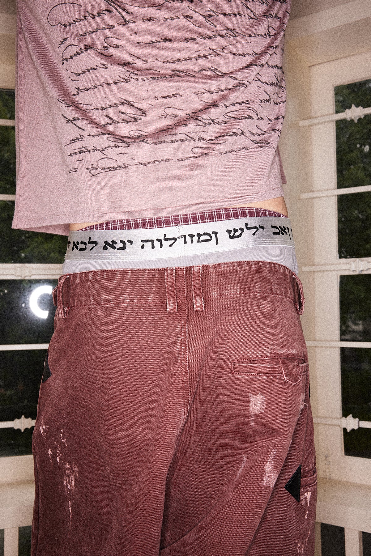 Washed cropped shorts