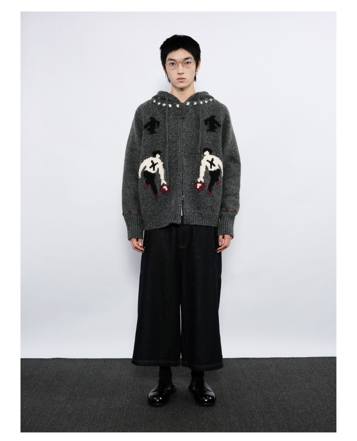 Double-Zipper Hooded Cardigan