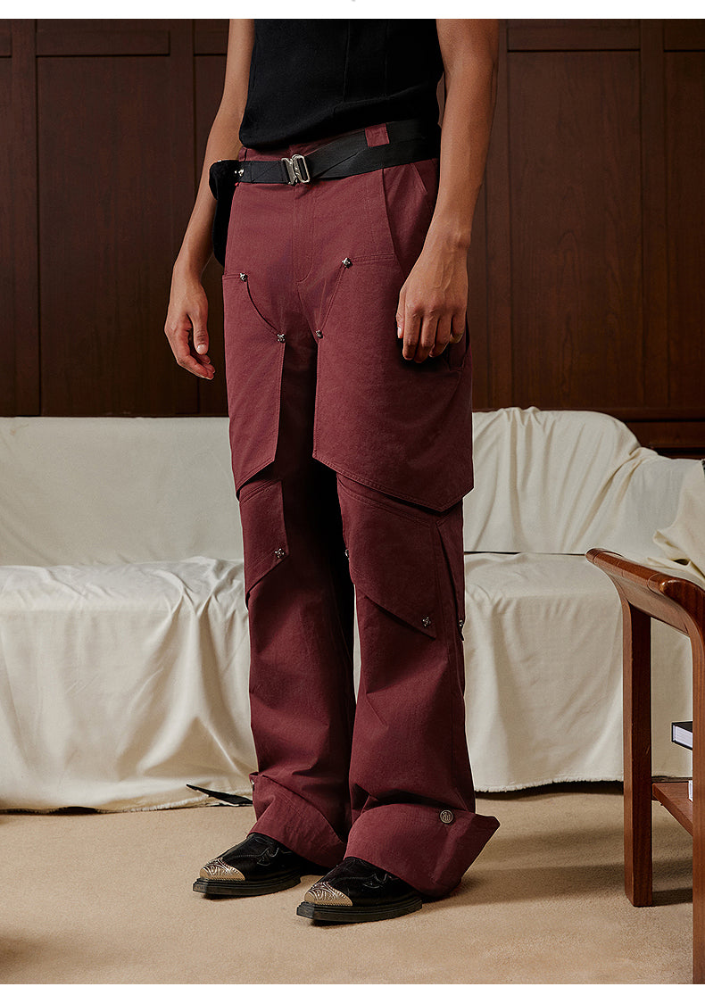 Multi-layer construction Straight casual pants