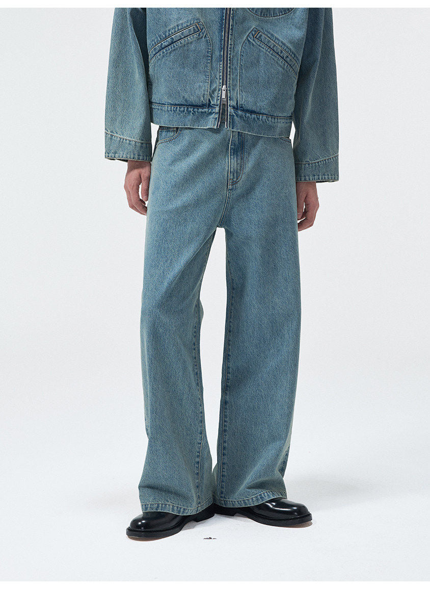 Distressed Wash Jeans