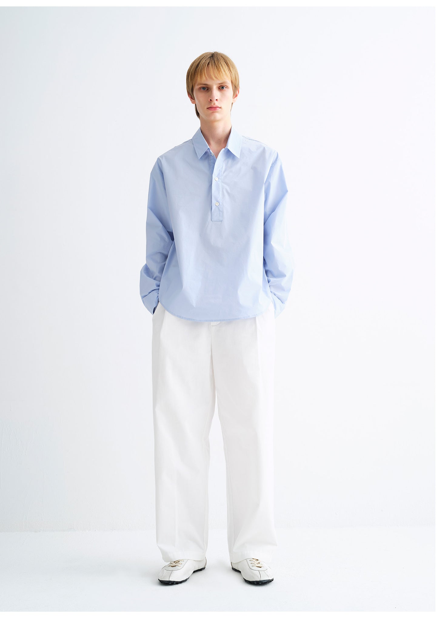 Solid-Color Cotton-Blend Shirt