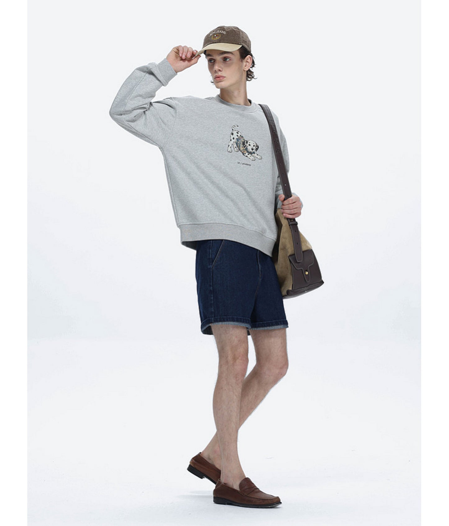 Loose-Fitting Printed Crew-Neck Sweatshirt