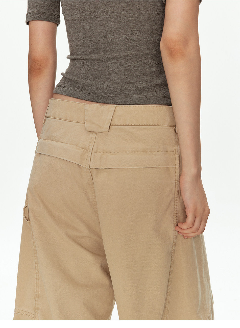 Deconstructed Curved Casual Pants