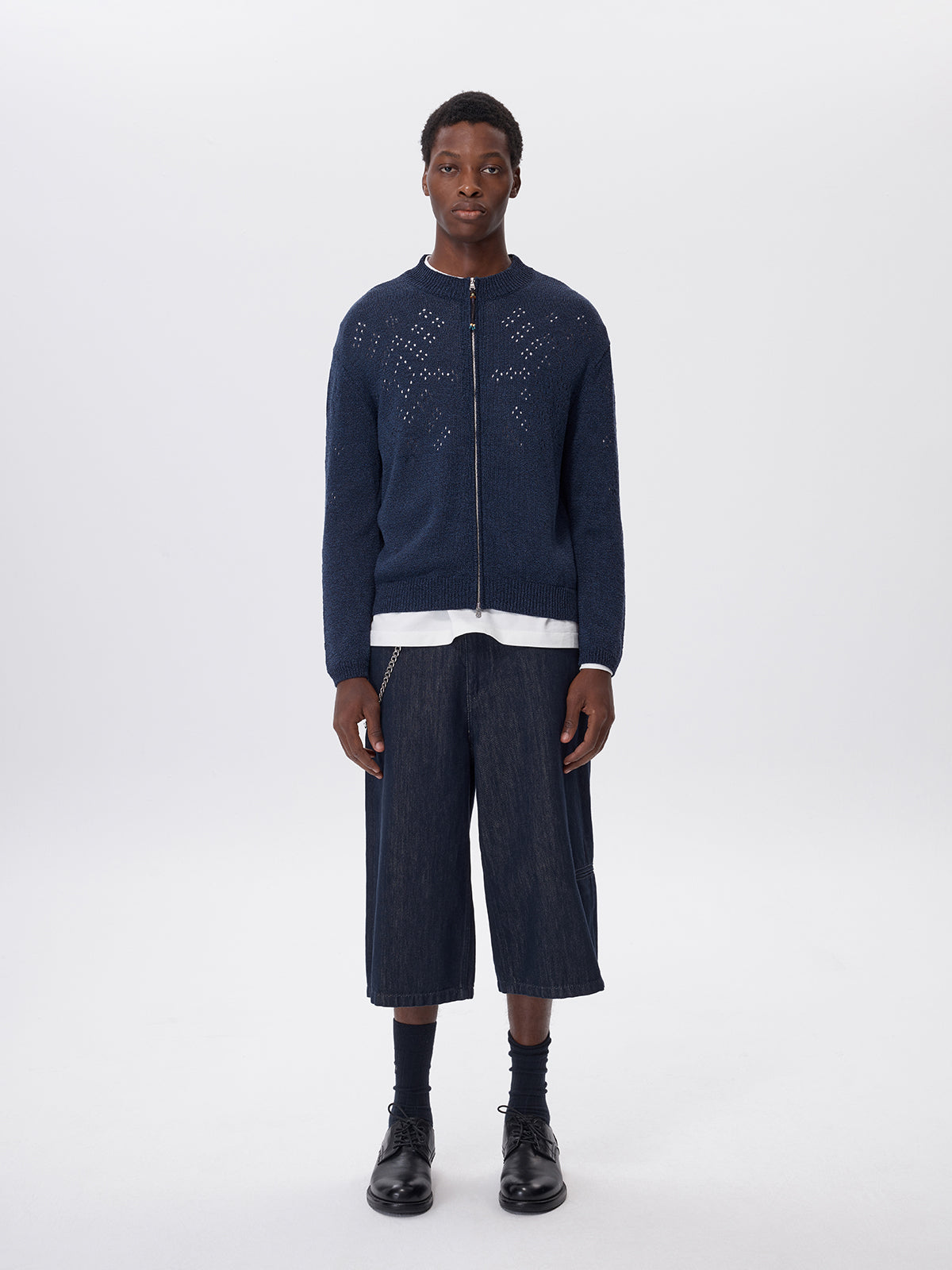 Beaded Zipper Cardigan