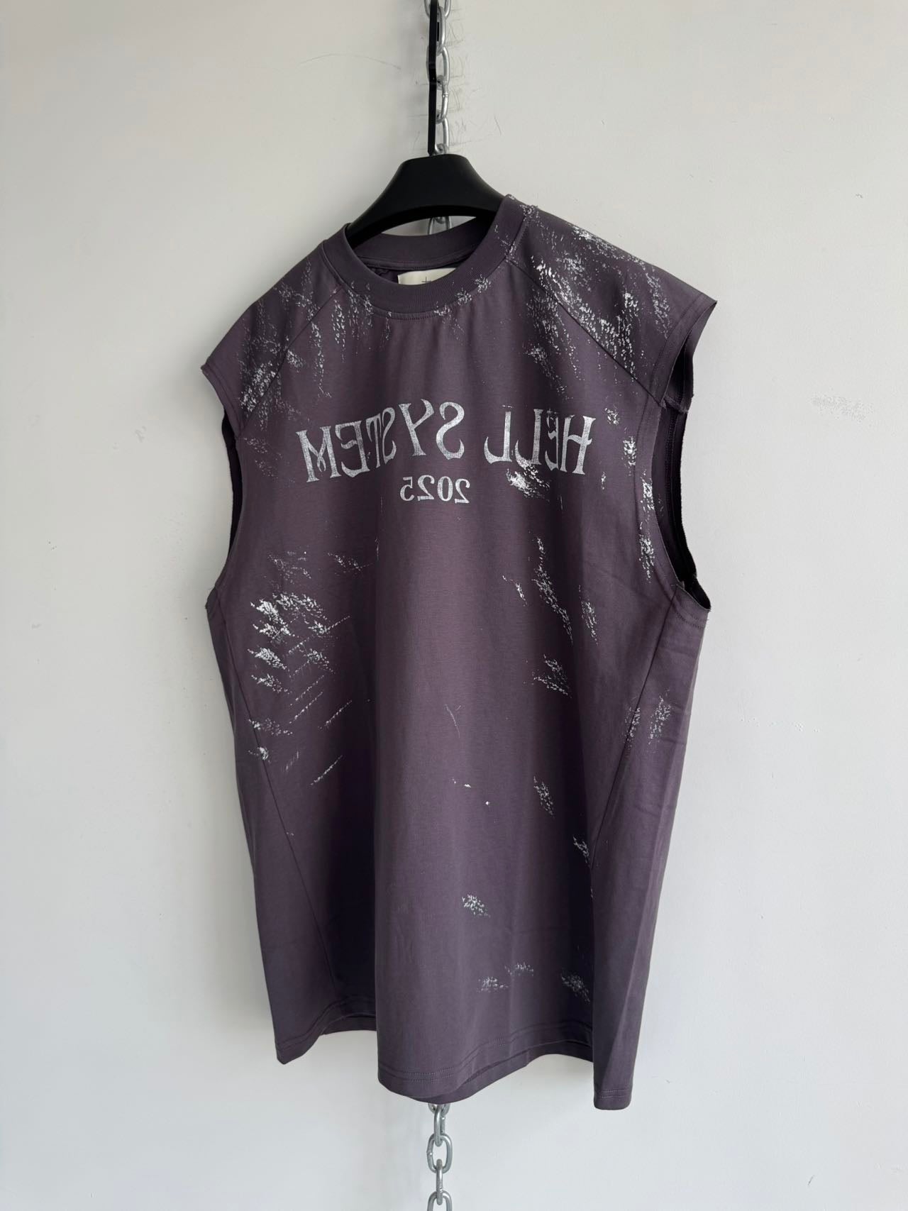 Ink dot loose sleeveless shirt