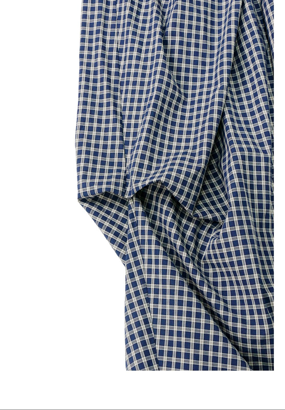 Asymmetrical Cross-Check Ripple-Pleated Casual Pants